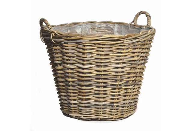 Spetebo - Weide Pflanzkorb natur - 45 cm - Holz Deko Blumen Topf Pflanzen Ständer Korb