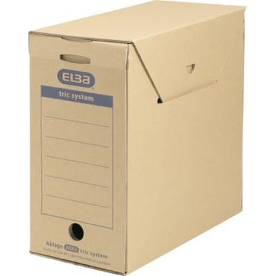 Elba - Archivbox tric system 15,8 x 30,8 x 33,3 cm (b x h x t) din A4 mit Archivdruck Wellpappe naturbraun
