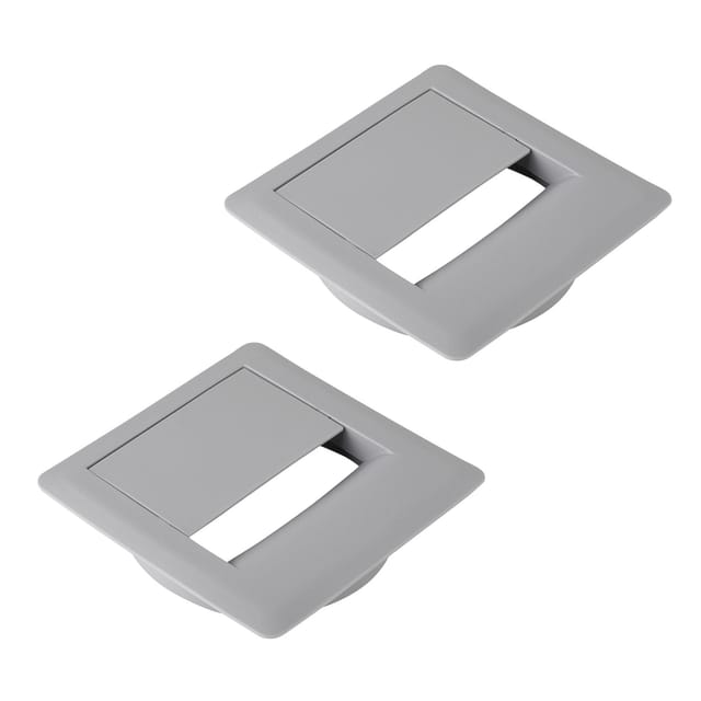 So-tech - 2 Stück cavo Kabeldurchlässe (93 x 93 mm, Höhe 18,3 mm, 80 mm Durchmesser, grau)