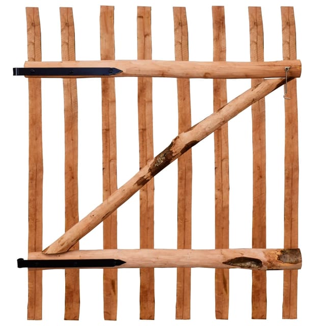 Zauntor Einflügelig Haselnussholz Imprägniert 100×120 cm vidaXL