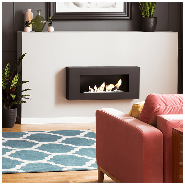 Kratki - Bioethanol Ethanol Kamin Biokamin delta flat Schwarz Wandkamin Kamin Ofen