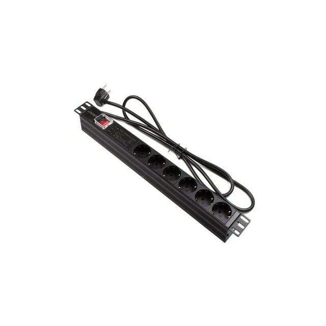 Maxpeedingrods - 19' 6 x Schuko Rack Power Strip mit Schalter und Schutz Für die Netzwerktechnik