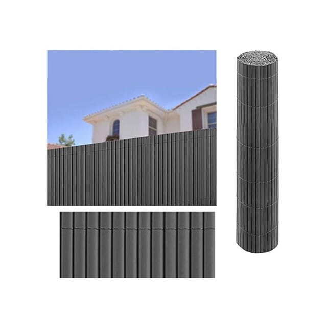 Suinga - sichtschutzmatte pvc 1,5 x 3 m, anthrazitgrau beidseitig für Gärten und Terrassen.