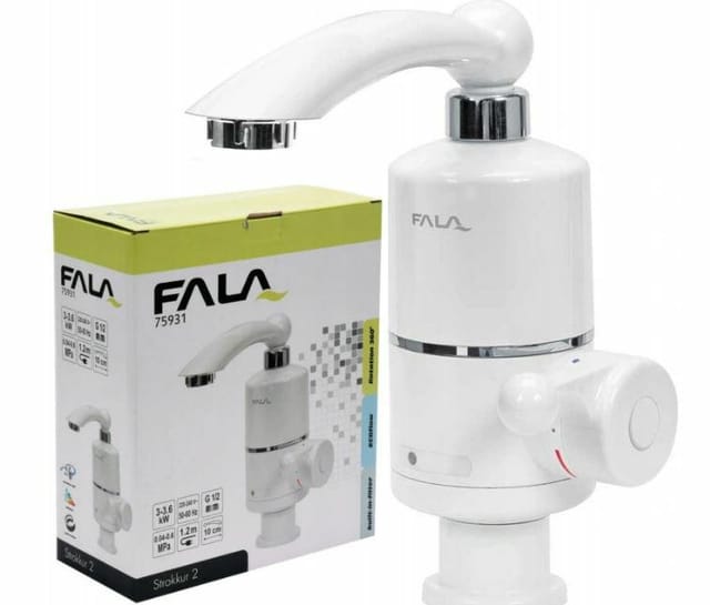 Fala - 3000W durchwasserheizung mit waschbeckenhahn und auslauf STROKKUR-2 75931