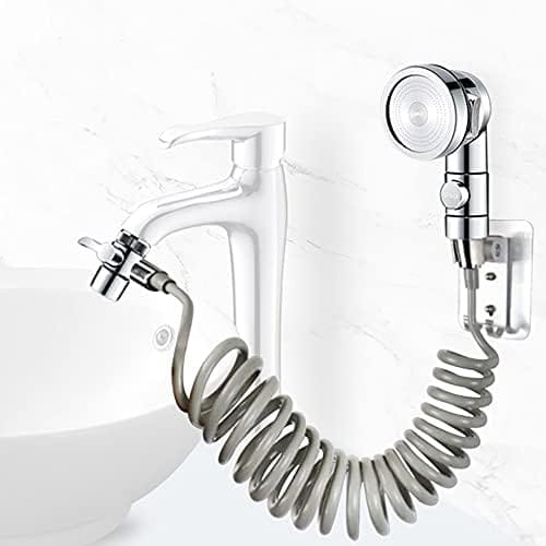 Duschkopf-set Für Das Waschbecken Im Badezimmer, Handbrause Für Das Badezimmer, Einziehbarer Schlauch, Ideal Zum Haarewaschen Oder Reinigen Ihres Waschbeckens (ohne Wasserhahn) (silber)