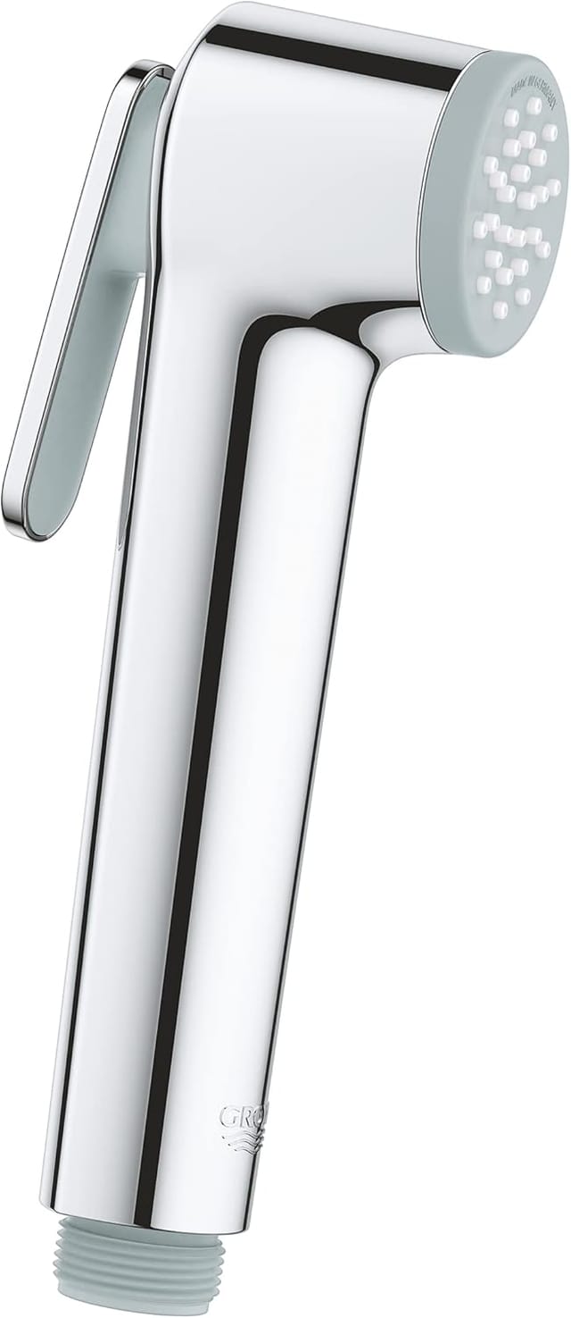 Rociador de ducha Vitalio, 1 jet, teleducha con gatillo, tecnología anti-escaldaduras y ahorro de agua, fácil de instalar y limpiar, cromado,