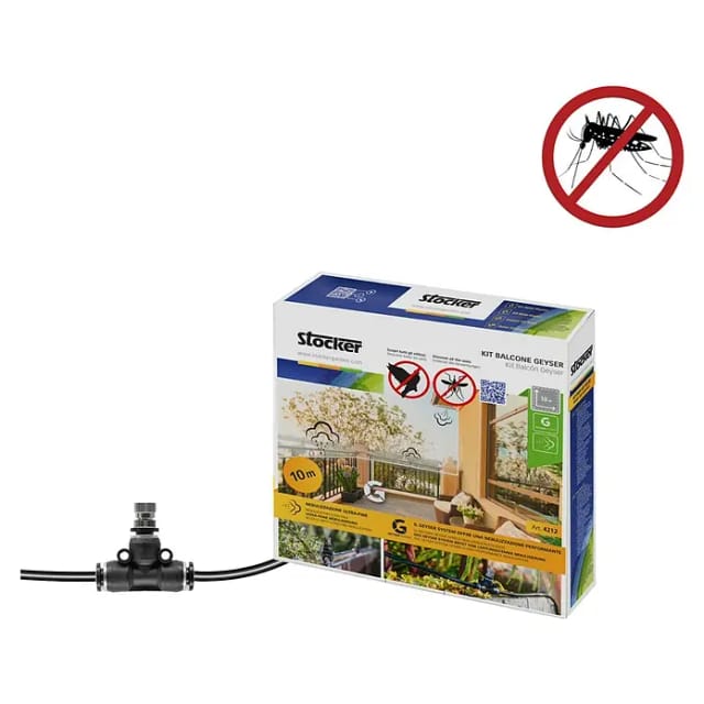 Stocker - Geyser-Balkon-Set, 10 m Schlauch + 3 Düsen + 3 T-Anschlüsse + 1 Kappe