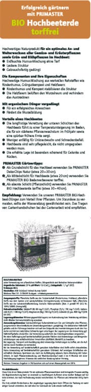 Bio Hochbeeterde 40 l torffrei Erde - Primaster