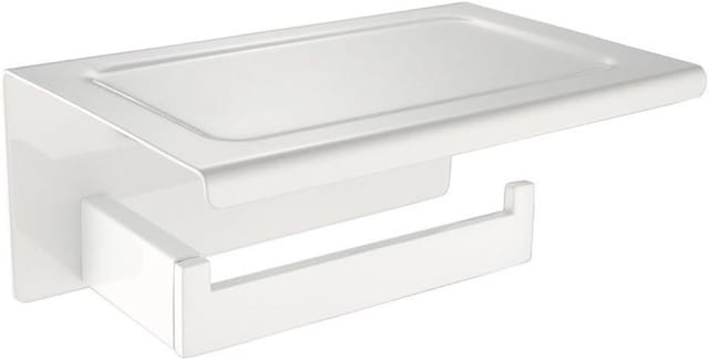 Moderner Toilettenpapierhalter Mit Ablage Aus Edelstahl 304, Langlebig, Weiche Weiße Farbe In Modernem Design, Dekoration, Ideal Für Badezimmer, Toilette, Küche