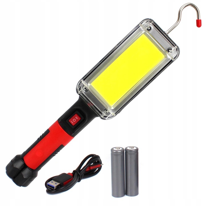 3-in-1-akku-taschenlampe Für Werkstatt, Garage, Kanal, Led-haken