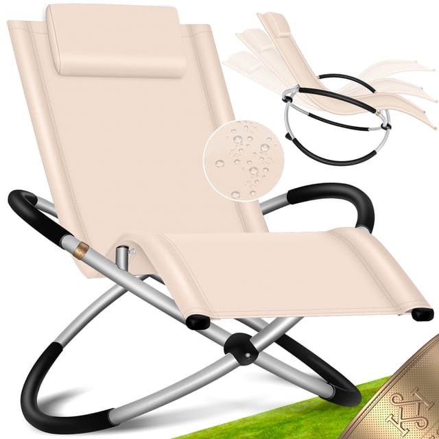 KESSER® Relaxliege Liegestuhl Gartenliege Gartenstuhl Klappstuhl faltbar Schwungliege Schaukelsessel ergonomische Relaxsessel wetterfest 180 kg Belastung 174 x 78 x 89 cm
