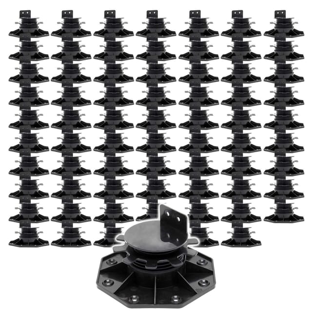 Set 70x Stelzlager für Terrassen, 2700kg, 33-64mm, höhenverstellbare Stellfüße für Terrassendielen, Platten und Planken - Xpotool