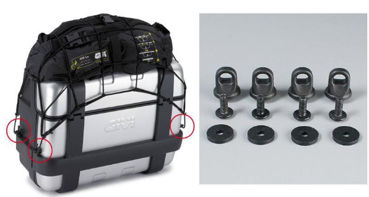 Kappa Set Mit 4 Haken Zur Befestigung Eines Gepäcknetzes (spinnennetzes)