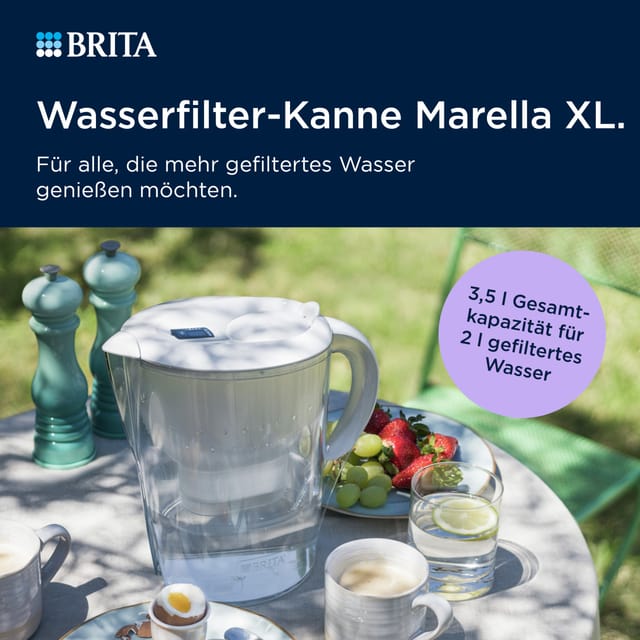 Brita - Wasserfilter-Kanne Marella xxl blau 3,5 l Füllmenge Wasserfilter