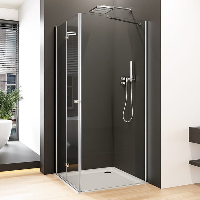 90x90 Duschkabine Eckkabine mit Seitenwand Falttüren Sicherheitsglas 1850mm - Boromal