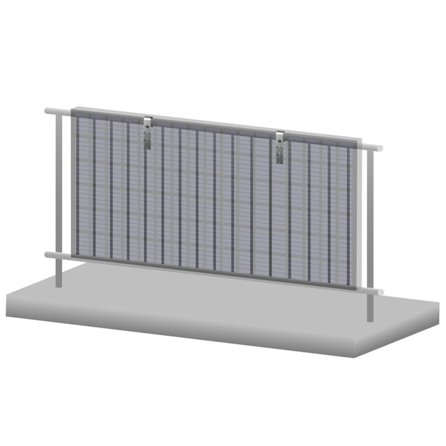 Zelsius - Solarmodul Balkonhalterung Set für 1 Solarpanel, Set für senkrechte Solarpanelmontage