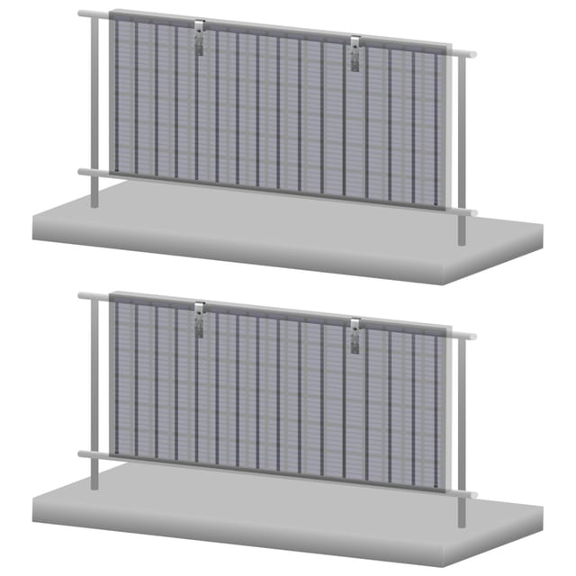 Zelsius - Solarmodul Balkonhalterung Set für 2 Solarpanele, Set für senkrechte Solarpanelmontage