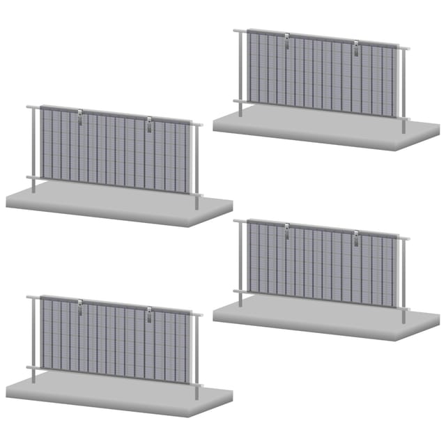 Solarmodul Balkonhalterung Set für 4 Solarpanele, Set für senkrechte Solarpanelmontage - Zelsius