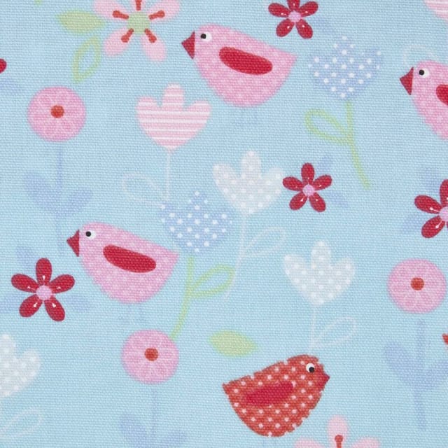 HOMESCAPES Stoff Meterware Vögel & Blumen 150 cm breit