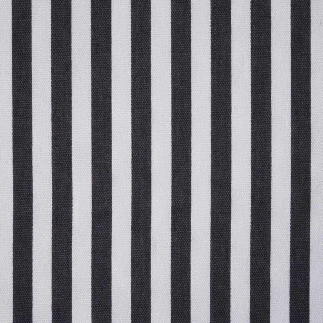 Schwarz-weiß gestreifter Baumwollstoff – Meterware schmale Streifen, 150 cm breit - Homescapes
