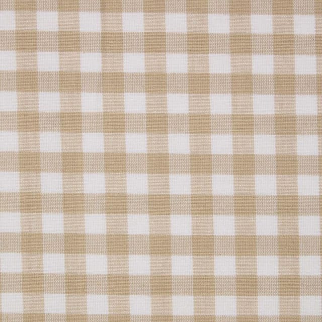 Vichy-Karo Baumwollstoff – Meterware beige-weiß, 150 cm breit - Homescapes