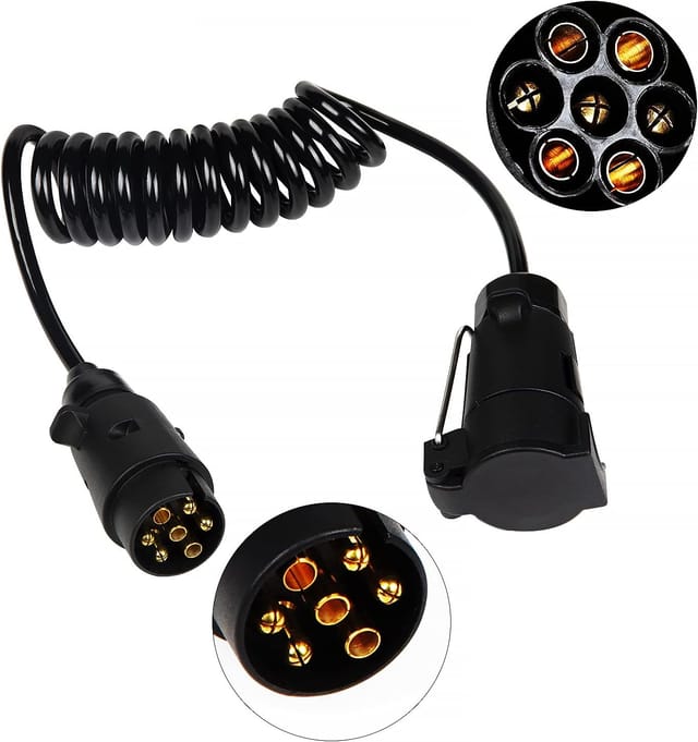 7-7pin 2m Anhänger Verlängerung Kabel Verdrahtung Caravan Stecker Spiral Verlängerung Kabel Für Fahrzeuge