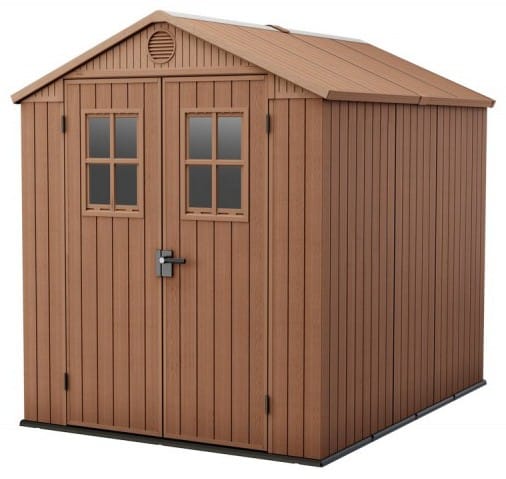 Gartenschuppen aus Kunstharz darwin 6x8 Holz mit Frontfenstern - Keter