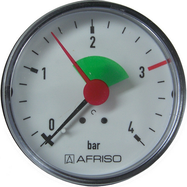 Heizungsmanometer 3/8' 0-4 Bar Anschluss unten - Sanicomfort