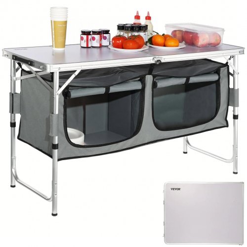 VEVOR Campingküche inkl.Tragetasche Campingschrank Einstellbar Campingschrank, Reiseküche Küchenbox Zeltschrank Outdoor Camping Küche Zeltschrank