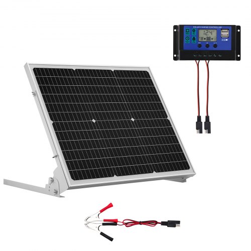 12v Monokristallines Solarpanel-kit 50w, Batterieladegerät Mit Verbessertem Mppt-controller & Verstellbarer Halterung, Ip65 Wasserdicht Für Auto, Boot, Wohnmobil, Anhänger, Hausdach