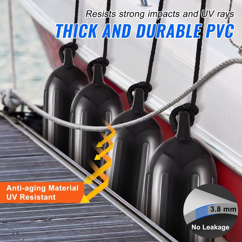 4-teiliges Aufblasbares Pvc-bootsfenderset 14 X 50