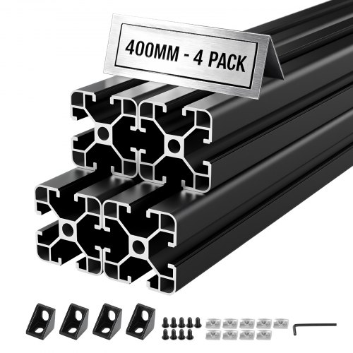 4040 Aluminium Profile 4 Stk. 40 Cm, Eloxierte T-nut-aluprofile Nach Eu-standard, Hochfeste Strangpressprofile, Aluminiumschiene Für 3d-druckerteile, Cnc-diy-werkbänke Und Montage, Schwarz