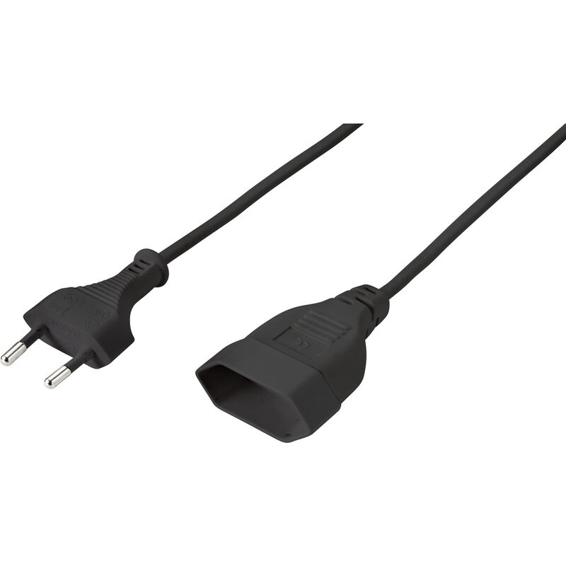 Sygonix - SY-5044230 Strom Verlängerungskabel Schwarz 0.20 m