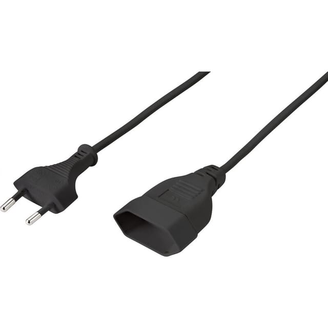 Sygonix - SY-5044230 Strom Verlängerungskabel Schwarz 0.20 m