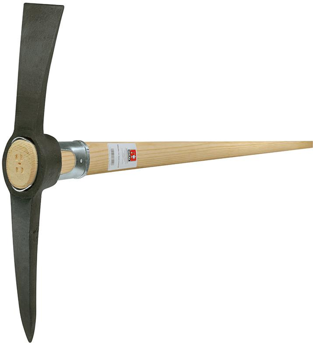 FP - Idealspaten Kreuzhacke Stahl schwarz lackiert 1,5 kg mit Stiel