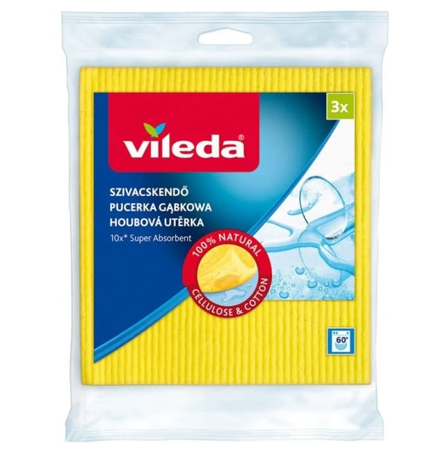 Panno Spugna tre panni, Baumwolle, Faser, Multicolour, pulizia, 3 - Vileda