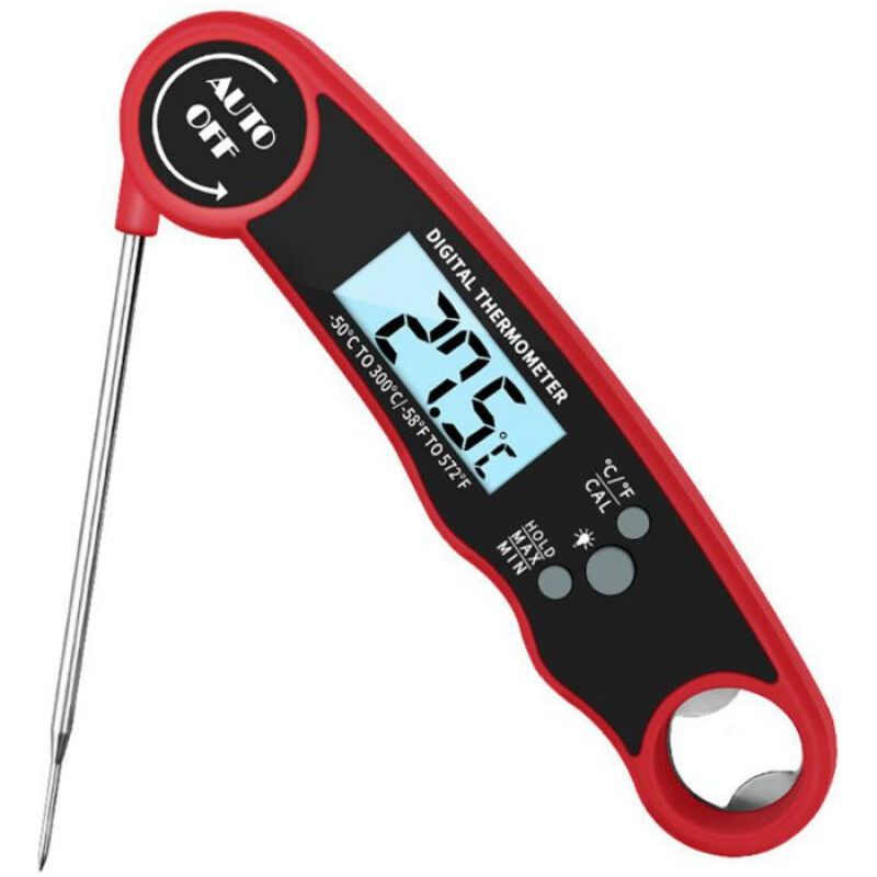 Fleischthermometer – Digital – Messbereich 58 Bis 572 °f – Genauigkeit ±1 °f – 11,7 Cm Sonde – Wasserdicht (ipx7) – Geeignet Für Backofen, Grill Und Flüssigkeiten – 1 Stück