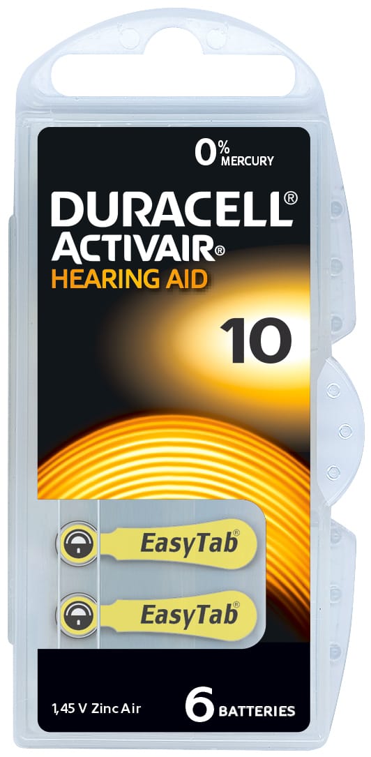Duracell - Hörgerätebatterie za 10 1.45 v 6 St. 90 mAh Zink-Luft Activair 10