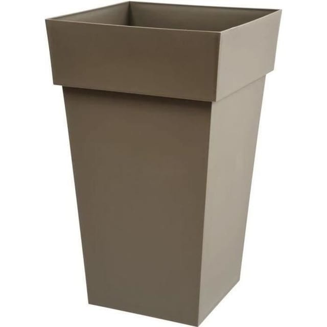 Eda Pot Haut Carré Toscane 39cm - Contenance 62l - Taupe