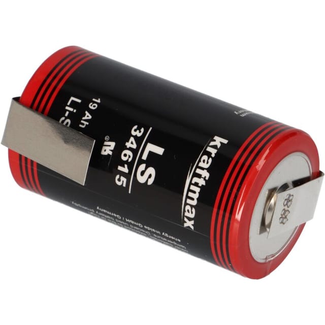 Lithium-Batterie LS34615, d, mit Z-Lötfahne, 3,6 v-, 19000 mAh - Kraftmax