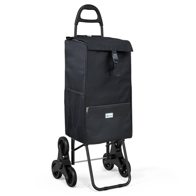 VOUNOT® Einkaufstrolley Klappbar mit 6 Räder und Kühlfach, Treppensteiger, 40L