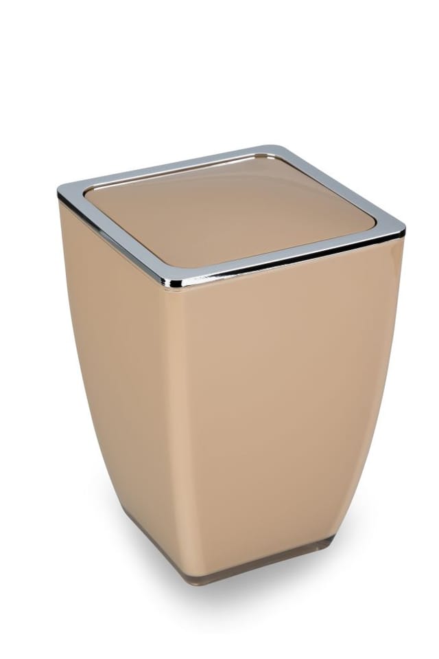 Trendline - Kosmetikeimer Cube 5 l taupe Mülleimer Schwingdeckeleimer Badeimer