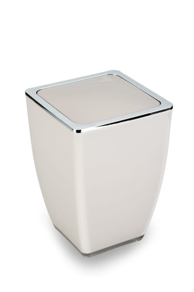 Trendline - Kosmetikeimer Cube 5l Beige Mülleimer Schwingdeckeleimer Badeimer
