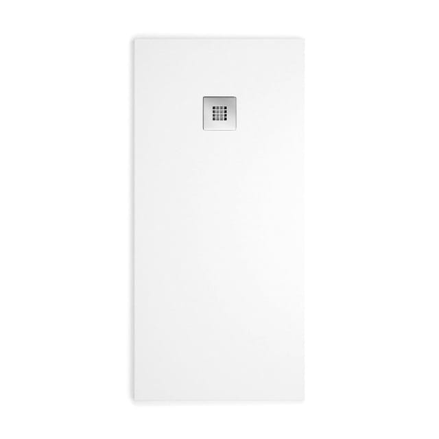 Mineralguss-Duschwanne extra flach madison Schieferoptik weiss 80x80 cm