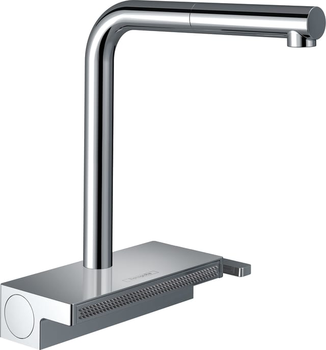 M81 - Spültischarmatur Aquno Select, mit ausziehbarem Auslauf und flachem Brausestrahl, verchromt 73836000 - Hansgrohe