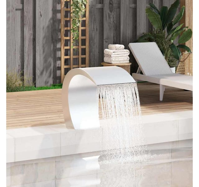 Garten-Wasserfall Pool-Fontäne Edelstahl 45x30x60 cm - Vidaxl