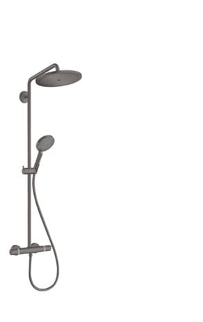 HANSGROHE Croma Select S 1-Jet-Showerpipe mit Thermostat schwarz verchromt gebürstet - 26890340