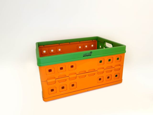 Weitere - Klappbox 46 l orange/grün,Transportbox,Einkaufskorb,Einkaufsbox Aufbewahrungsbox