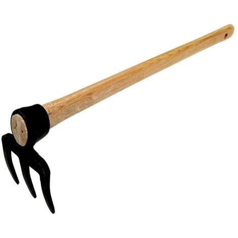 TrendLine Rechen 3 Zinken klein für Hochbeet Gartenrechen Handrechen Rechenbesen