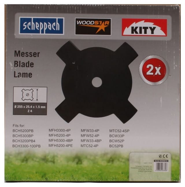 Scheppach - 2x Universal Ersatzmesser 25,4mm Freischneider Motorsense Motortrimmer